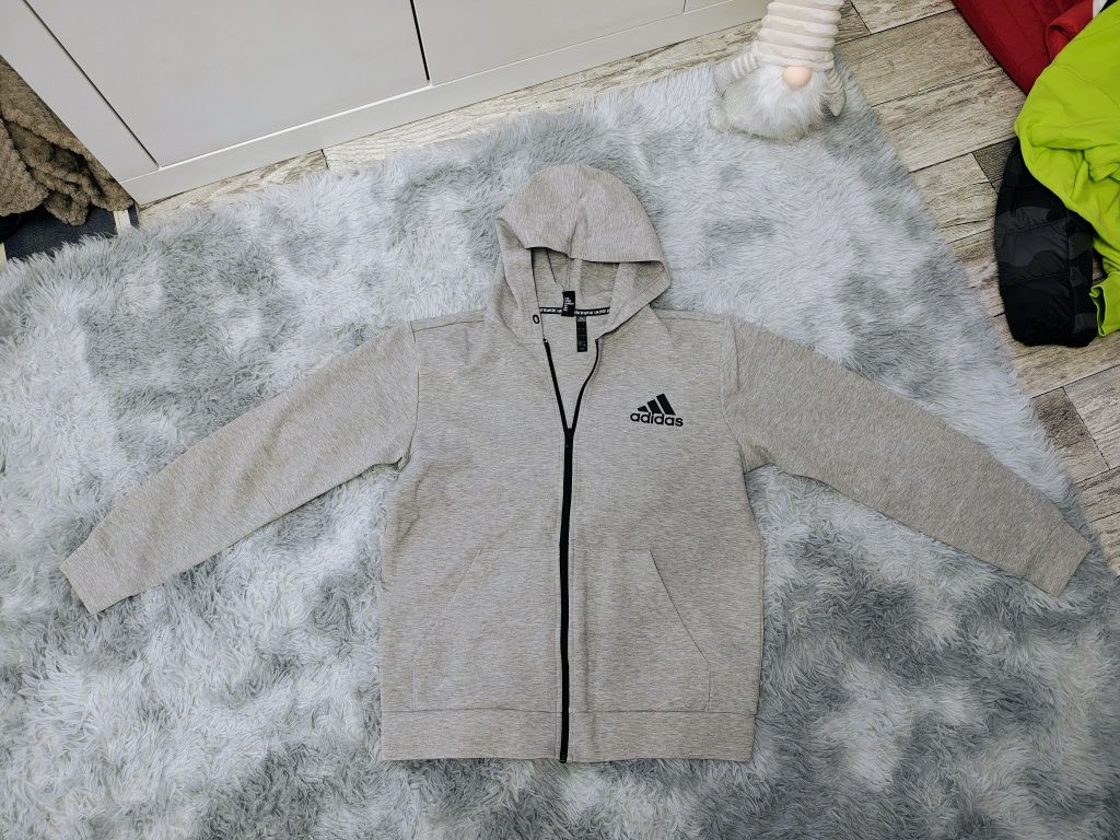 Bluza z kapturem Adidas rozm L dresowa bawełniana