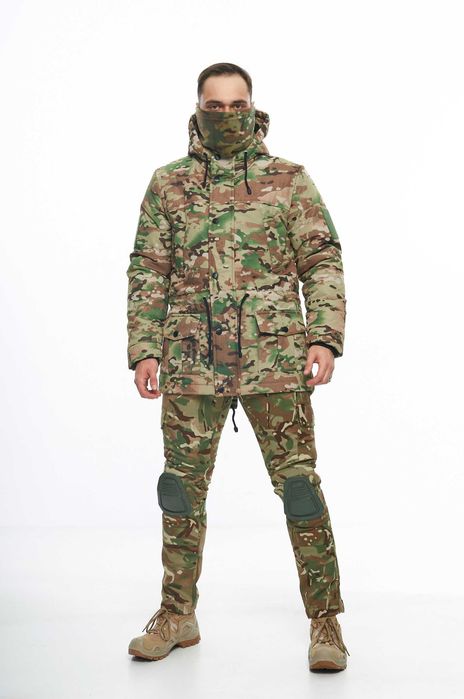 Військова форма зимова тепла мультикам парка та штани з наколінниками