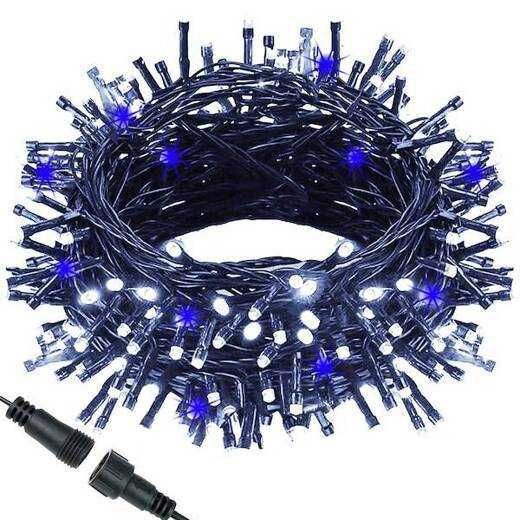 Lampki Choinkowe 500 led FLASH flesz zewnętrzne zimne błysk niebieski