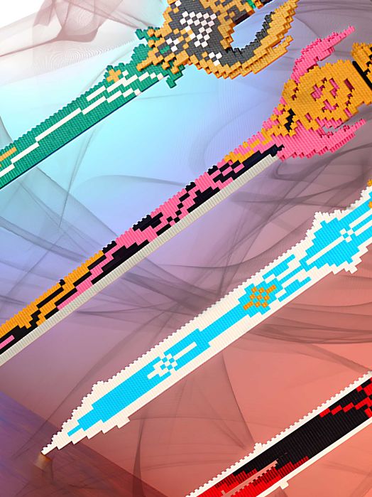 Klocki plastikowe dla chłopca miecz katana do układania na prezent