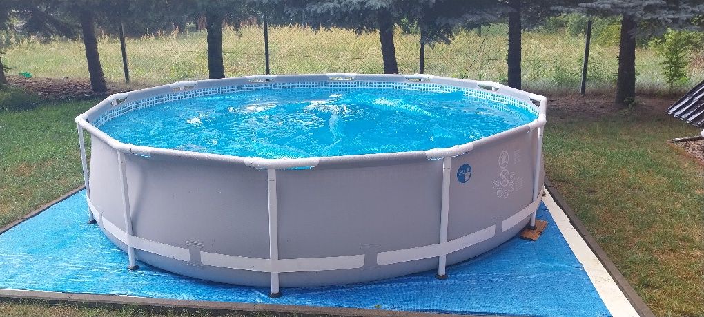 Basen stelażowy INTEX+Pompa basenowa Intex z akcesoriami 4x filtr