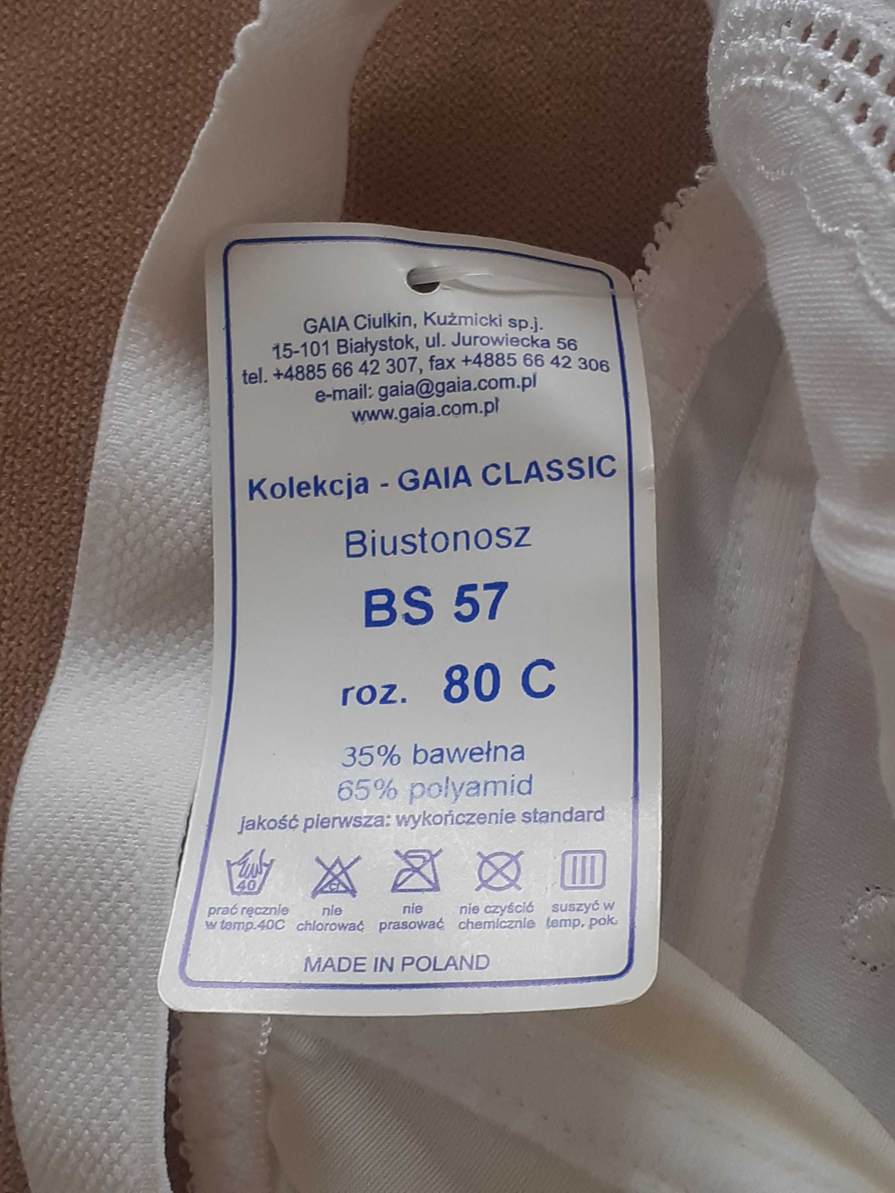 Biustonosz Gaia Clasic 80 C biały - 22 pln.