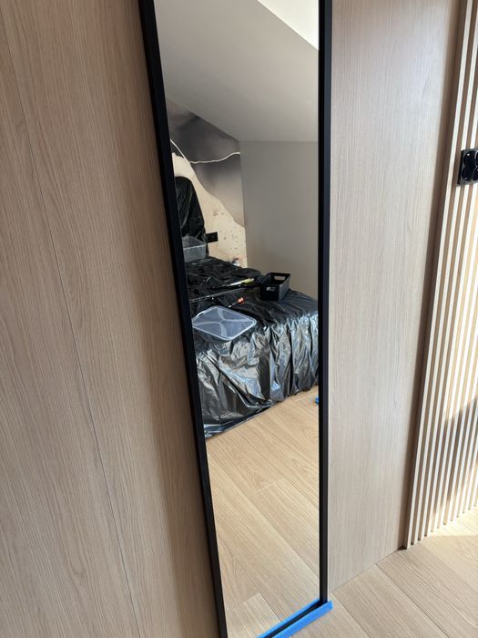 Lustro 200x40 cm czarna rama – NOWE, eleganckie, loft / nowoczesne