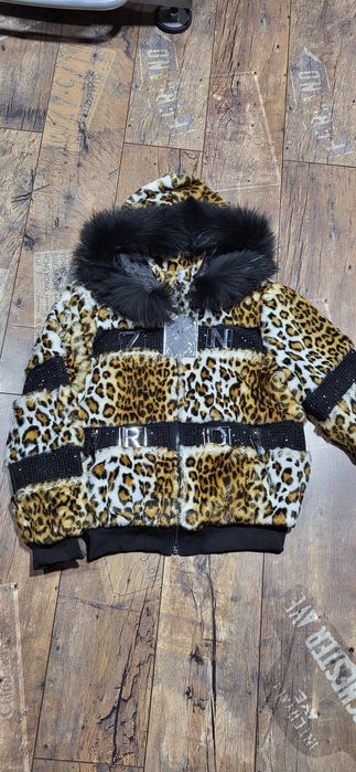 Elisabetta Zanardi cudowne futerko miś panterka unikat premium M