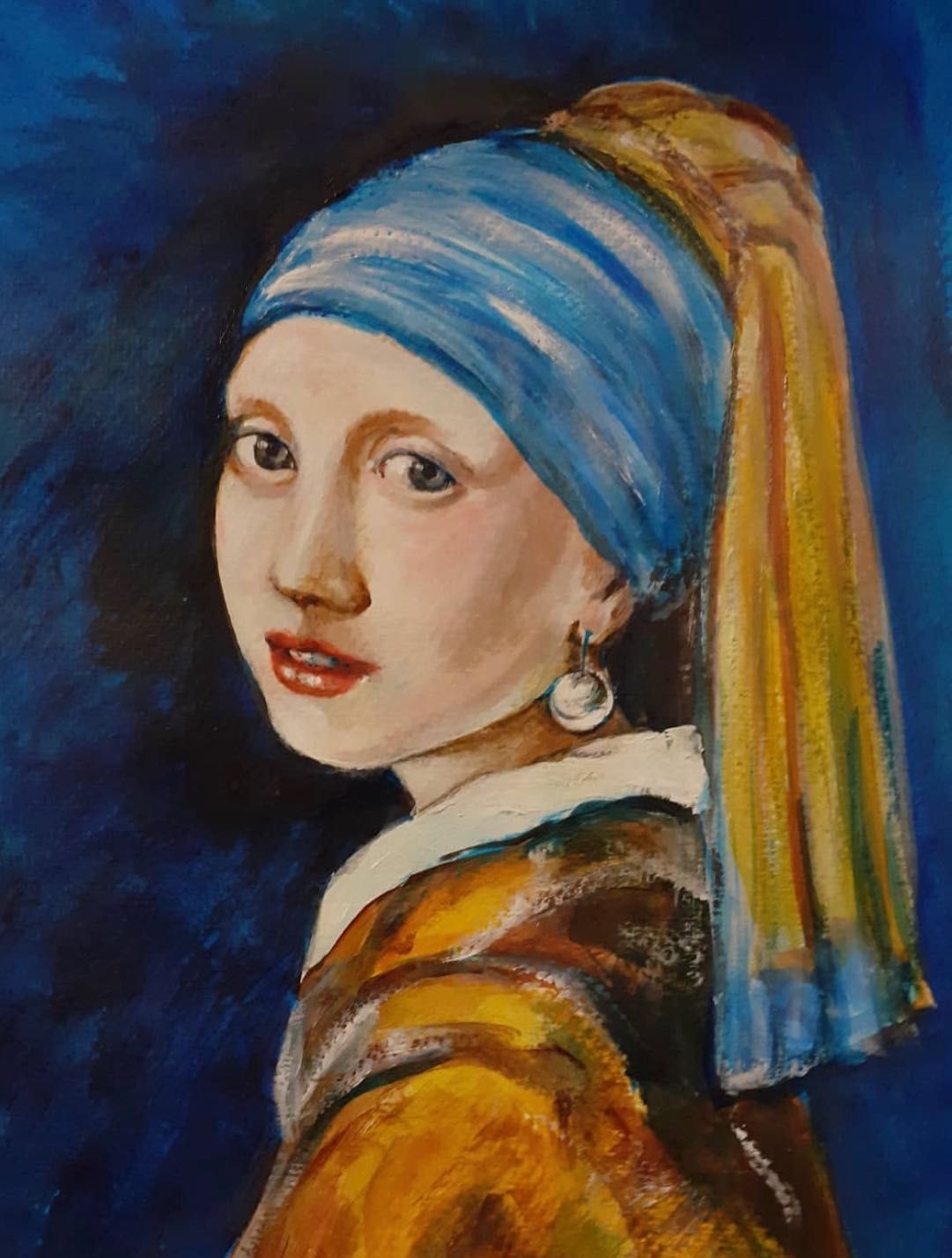 Живопись по мотивам картины
Ян Вермеер «Девушка с жемчужной серёжкой»
