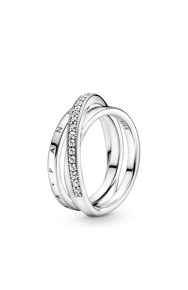 Серебрянное женское Pandora кольцо каблучка