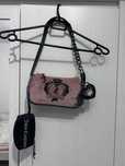 Nowa różowa torebka juicy couture welurowa na ramię brelok portfel