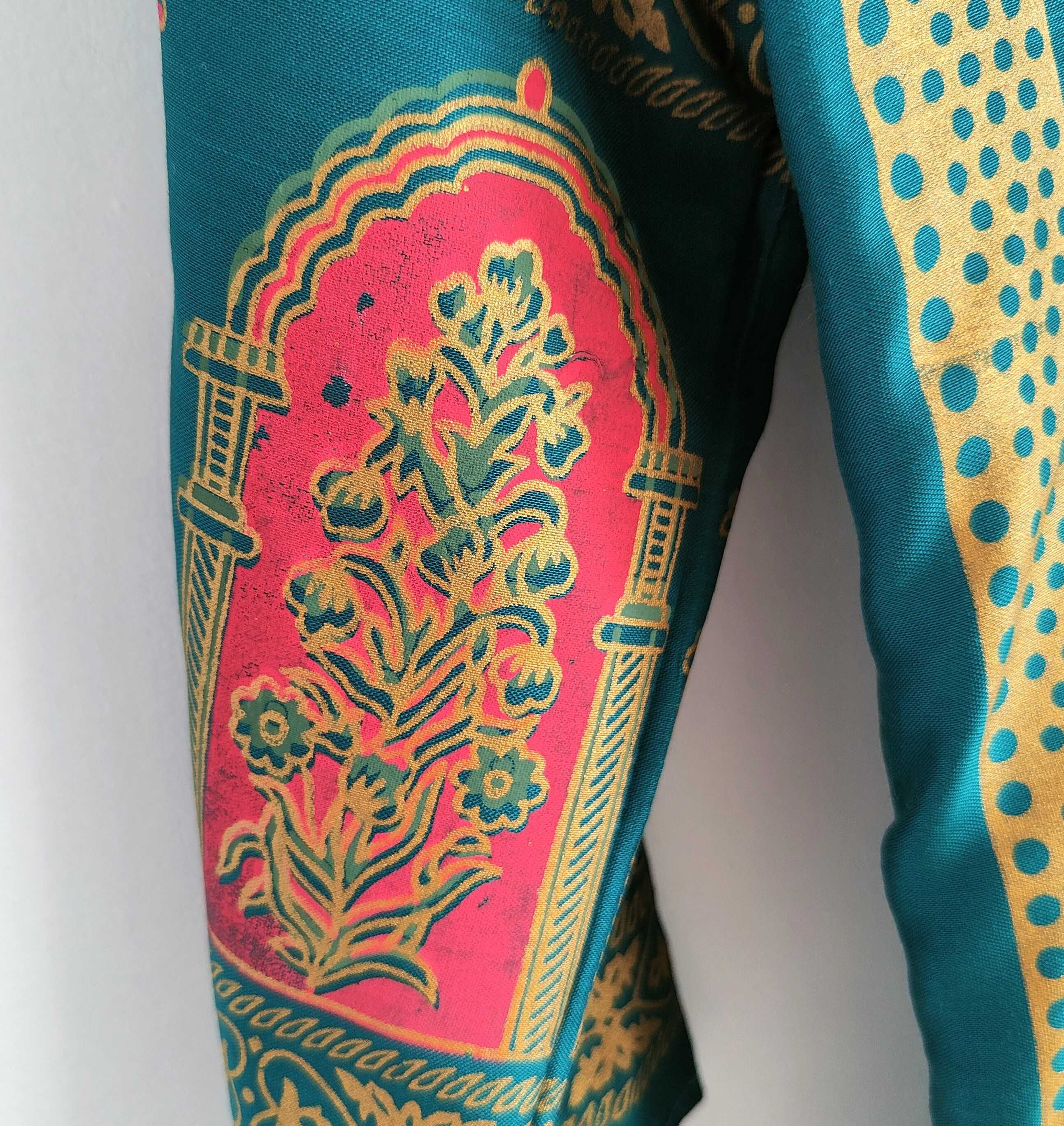 Komplet orientalny indyjski spodnie tunika wzór boho hippie bohemian