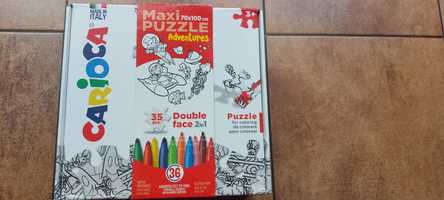 Zestaw Maxi Puzzle 70x100 Do Malowania Adventures Carioca Zestaw Plast