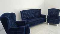 Sofa plus dwa fotele glamour