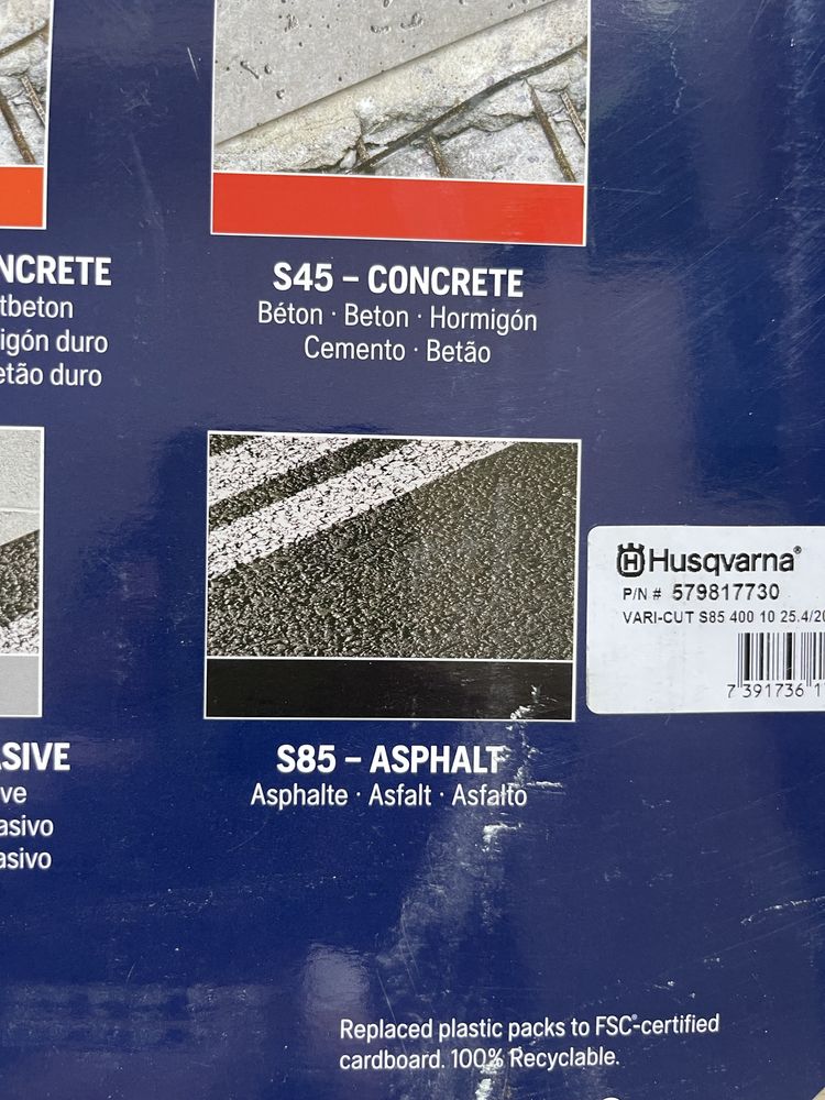 Tarcza diamentowa do ciecia asfaltu Husqvarna Vari-Cut S85 400mm