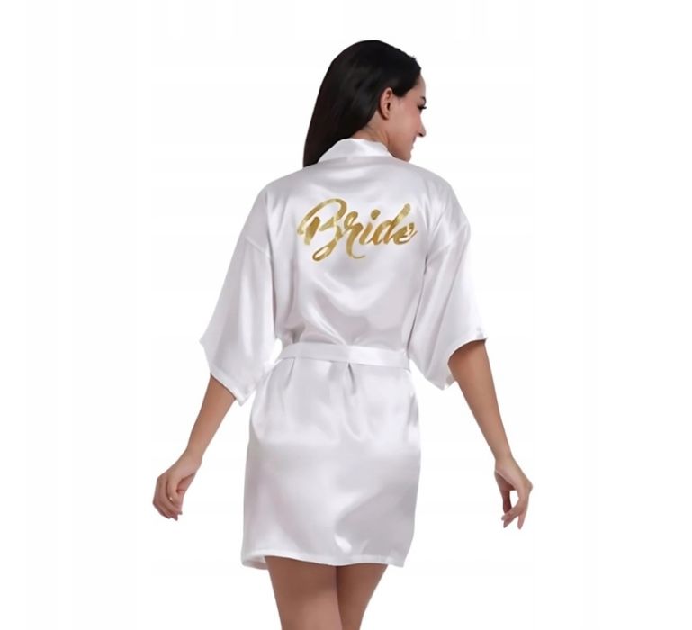 Szlafrok bride panna młoda wieczór panieński wesele szlafroczek biały