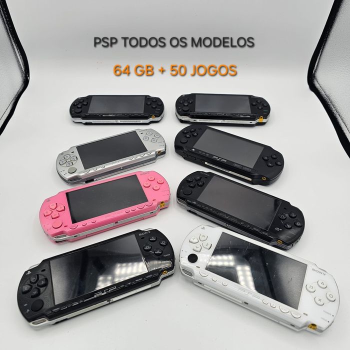 Psp com 50 jogos e sd 64gb