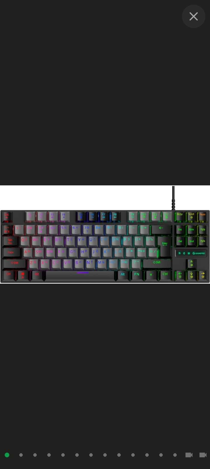 Клавіатура механічна дротова GamePro MK100B Blue Switch TKL LED USB