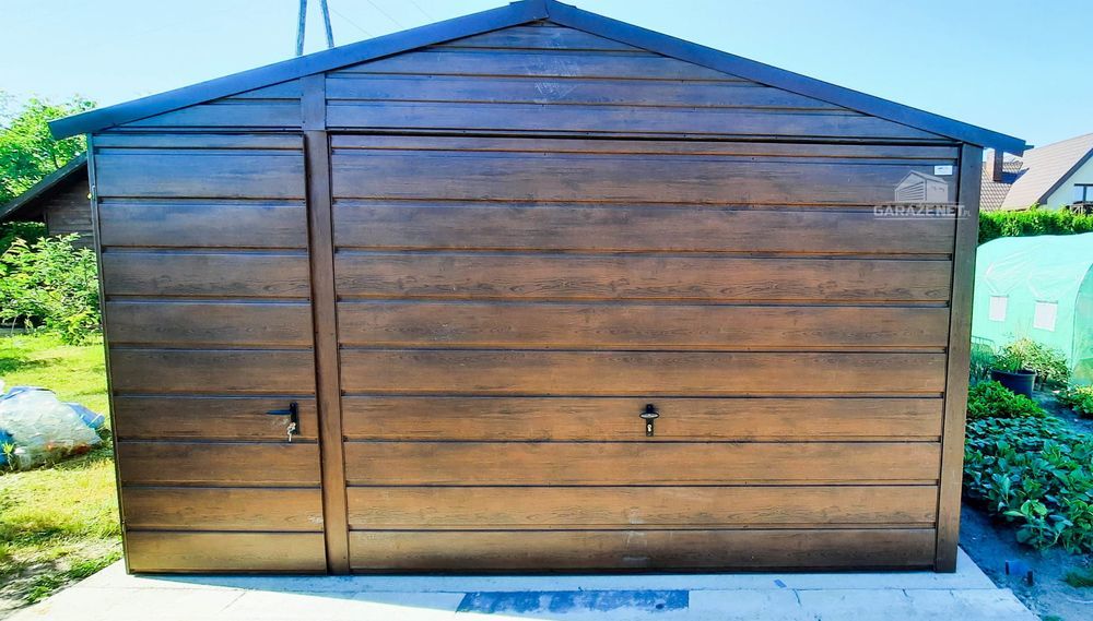 GARAŻ BLASZANY 4m x 7m Dwuspad Brama Uchylna Drzwi 2x Okno 4x7 GB251
