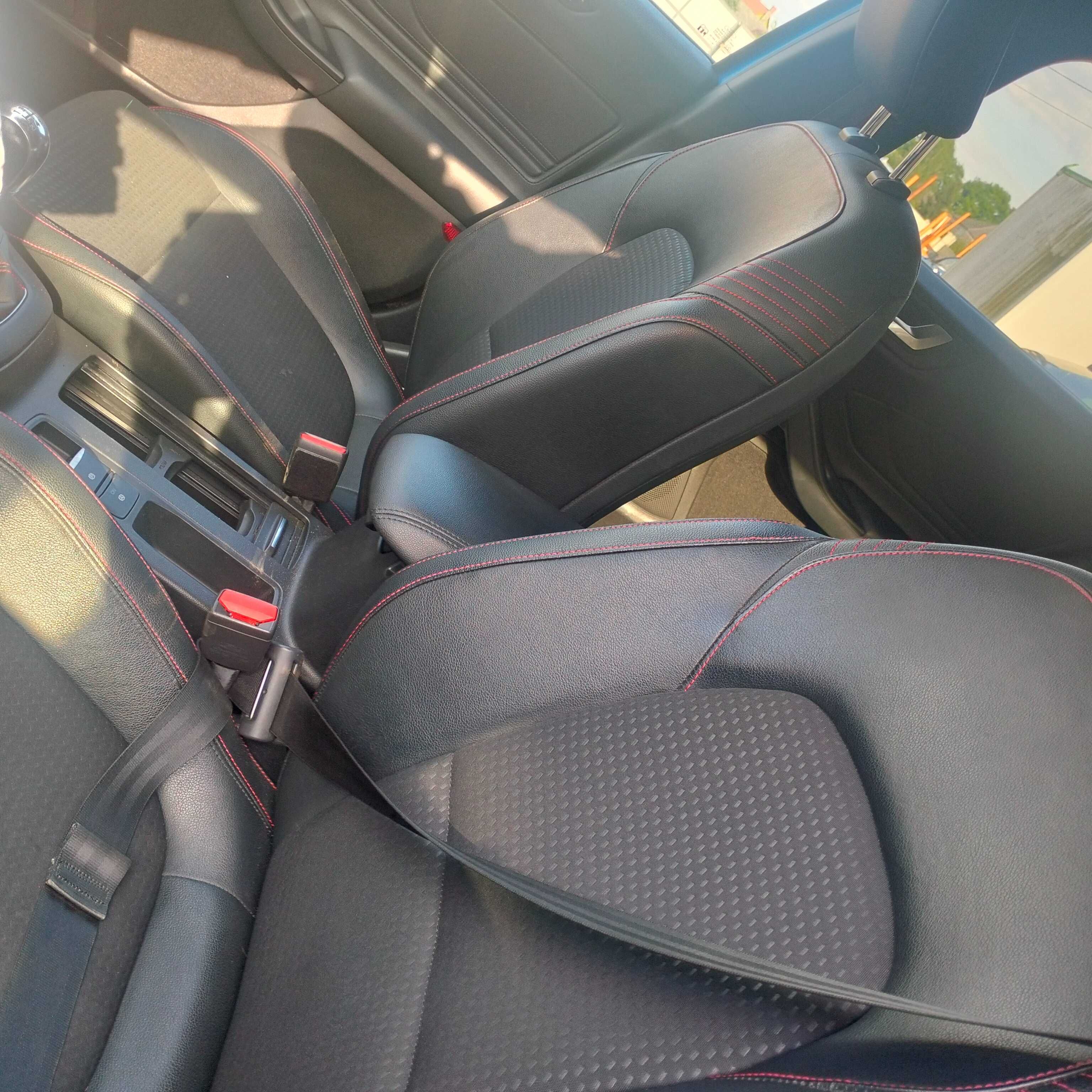 fotele kanapa tapicerki ford focus mk4 st line grzane czerwona nić