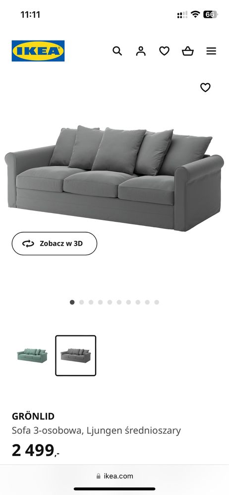 Sofa IKEA GRÖNLID stan idealny