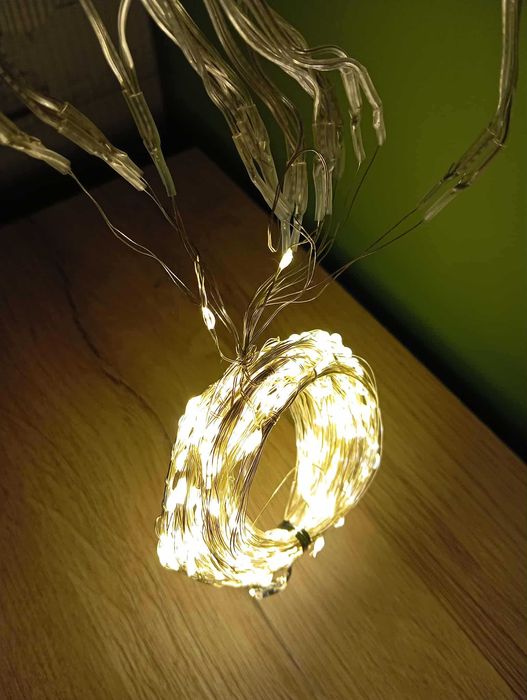 Kurtyna świetlna LED 3x2m (kolor żółty, ciepły)