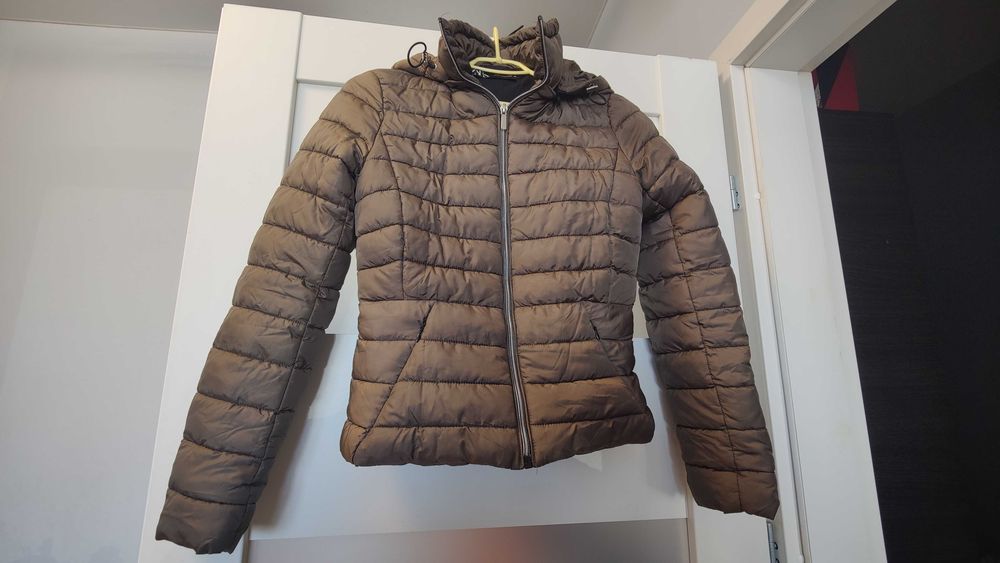 ZARA Как Новый Пуховик 100% Оригинал Куртка Бомбер XS С Капюшоном