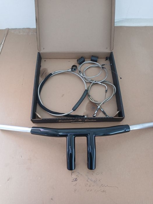 Guiador Harley + kit de cabos Harley Softail