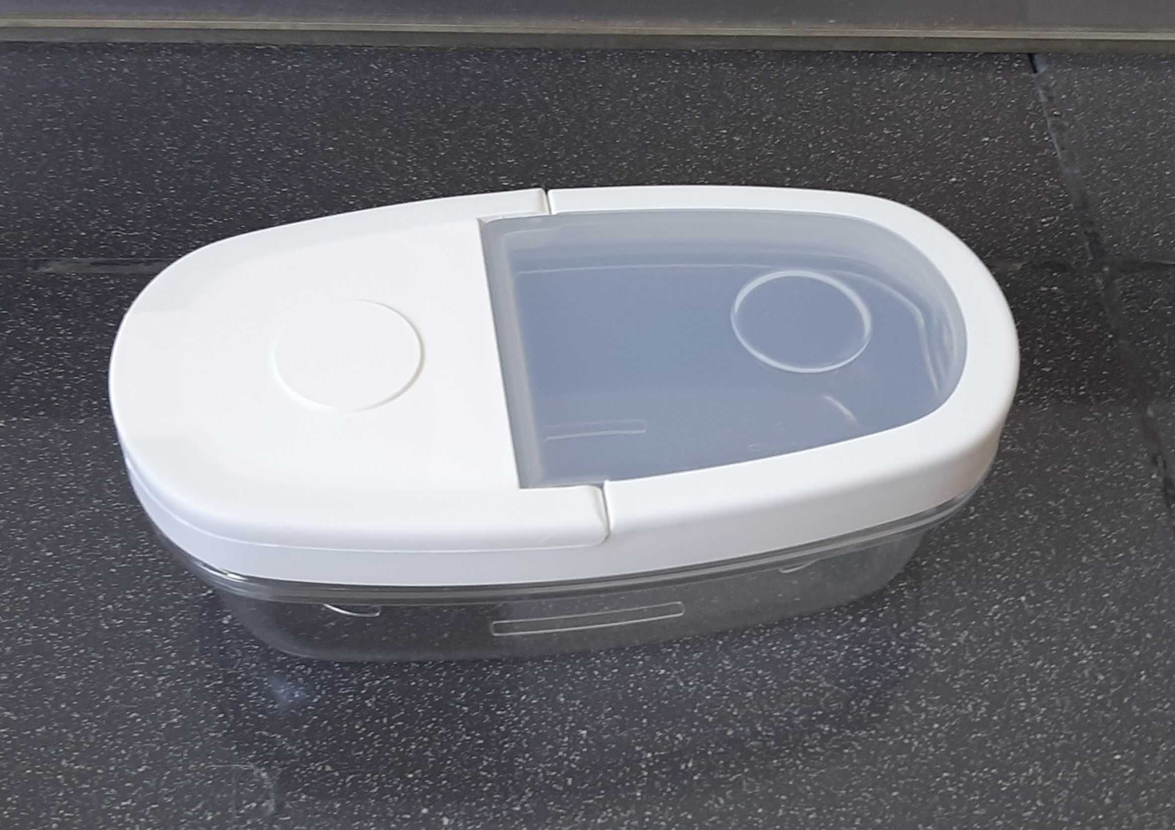 NOVO Recipiente c/ Tampa, Transparente e Branco 0.3l