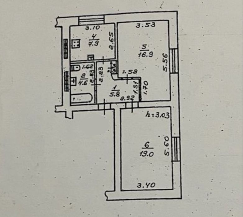 Центр, Семинарская, Двухкомнатная квартира, сталинка, есть видео