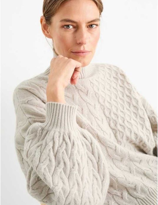 Новый 100% кашемир свитер оверсайз с высоким воротом гольф кашемировый