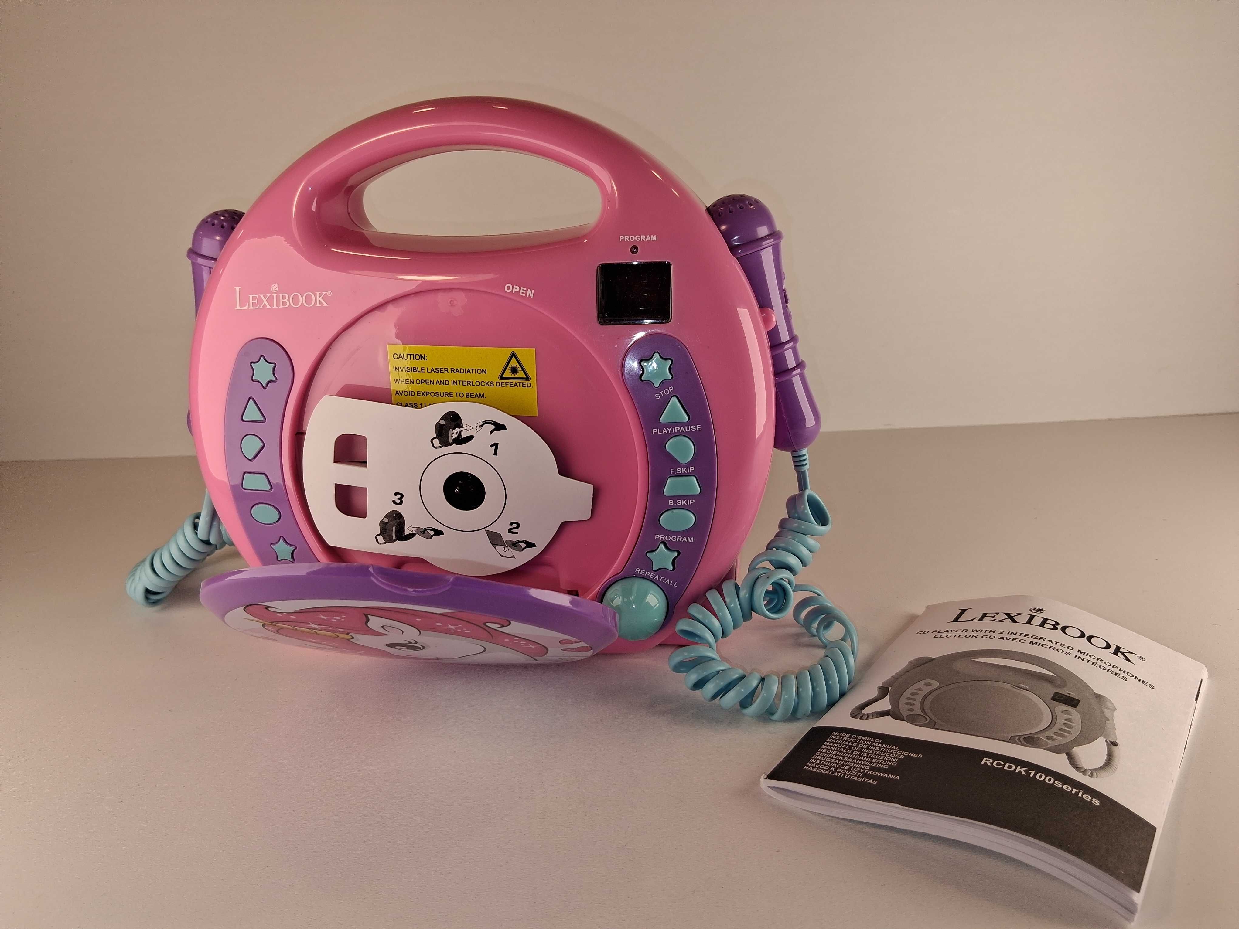 B021 Odtwarzacz CD Lexibook Jednorożec z 2 Mikrofonami