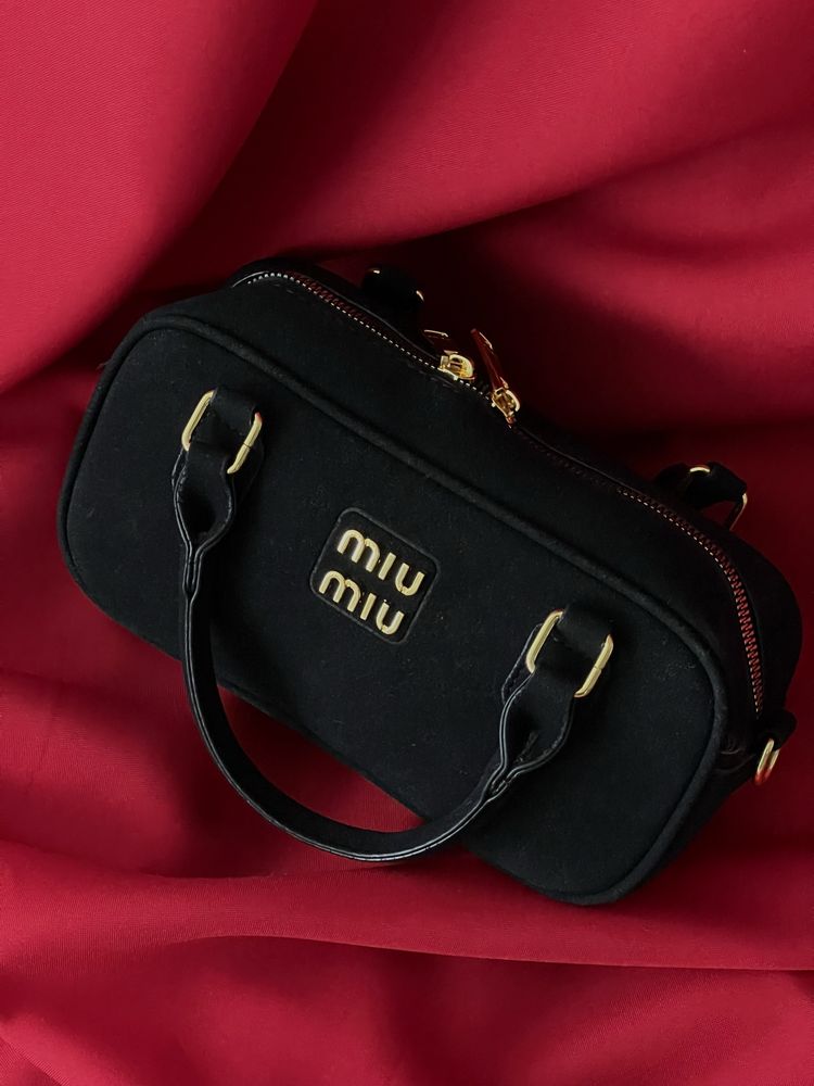 Сумка Miu Miu замша | коричнева, шоколадна, чорна