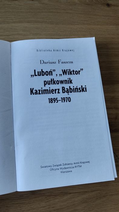 AK Dariusz Faszcza Luboń Wiktor pułkownik Kazimierz Bąbiński