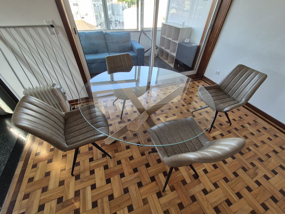 Mesa de vidro redonda