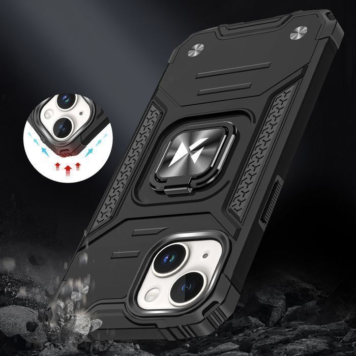 Pancerne Etui Ring Armor Wozinsky do iPhone 15 Plus - Niebieskie