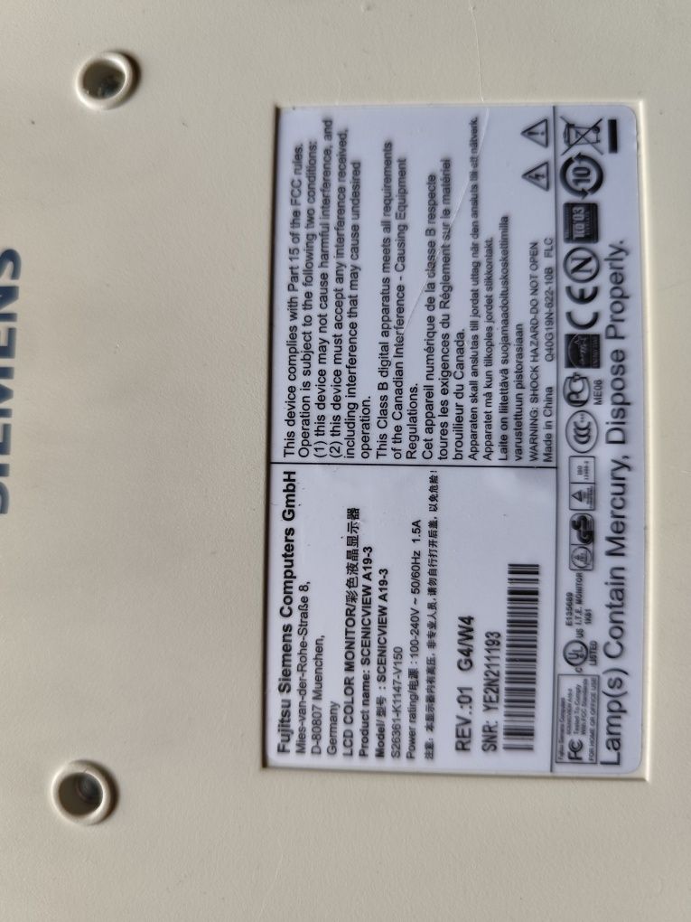 Monitor Fujitsu Siemens scenicview a19-3
