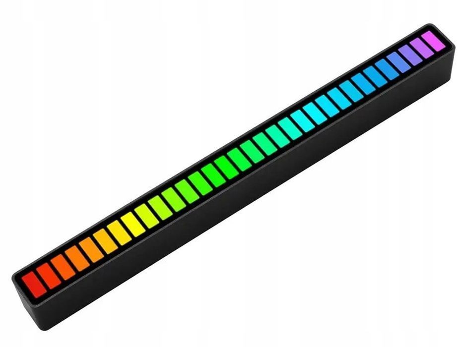 Lampka LED RGB biurko gamingowa reakcja dźwięk aku bezprzewodowa
