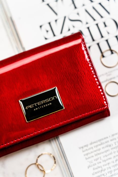 portfel damski skórzany ptn ph30-1-sh-1901 red