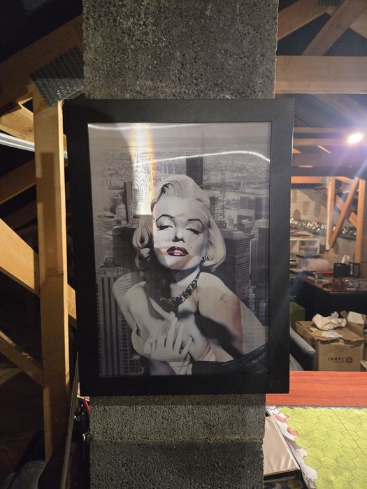 Stary obraz 3d z Marlin Monroe. 45x55 cm. XX w.
