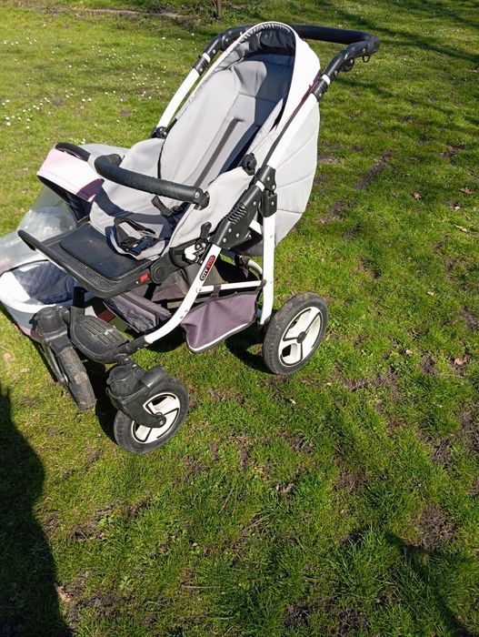 Wózek 2w1 , Szaro różowy
