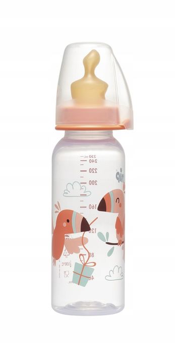 nip Butelka standard 250 ml, girl, 6m+, smoczek M latex