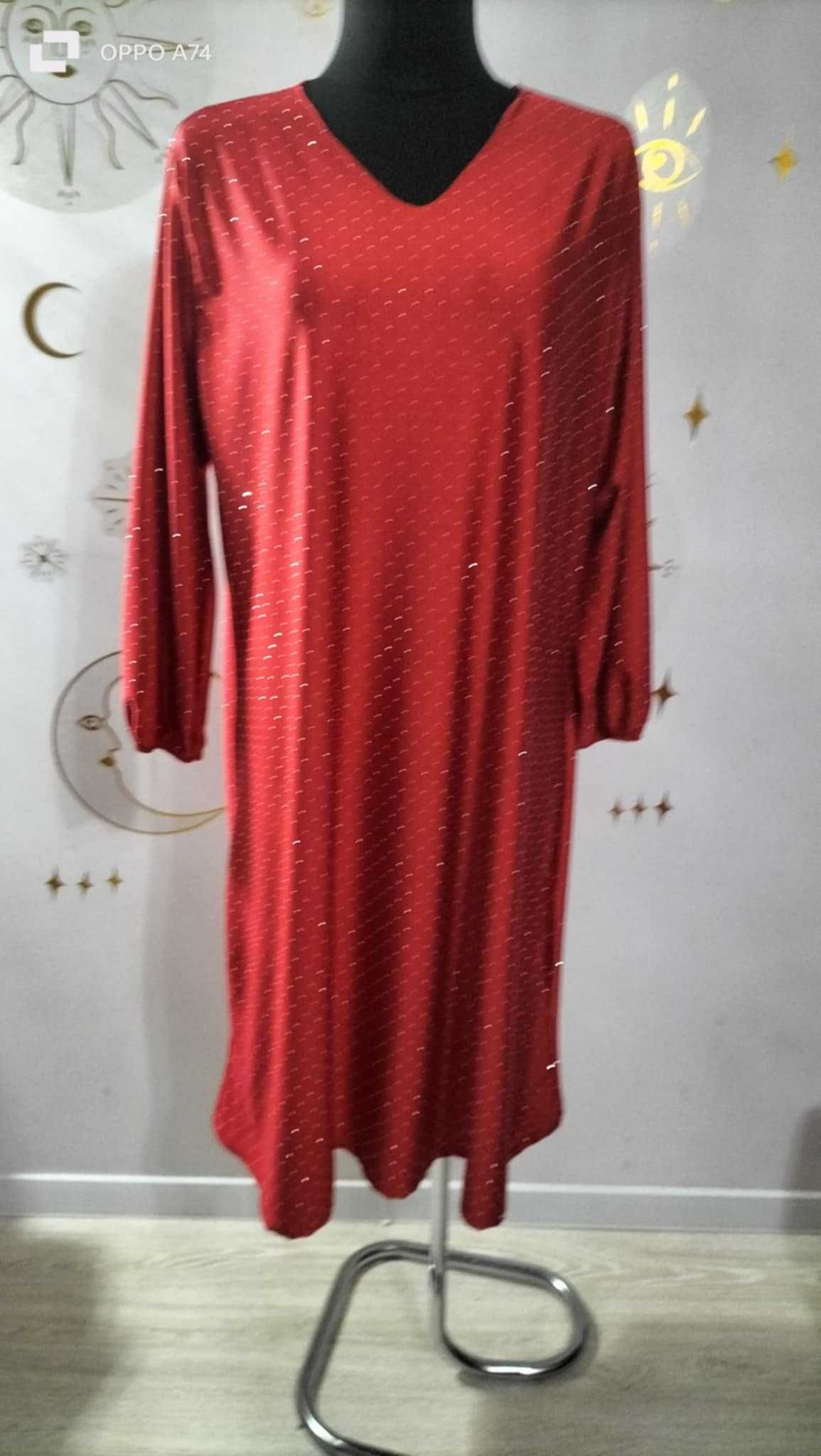 Wikiland Plus Size 46-52 Piękna sukienka wysadzana cyrkoniami Dekolt V