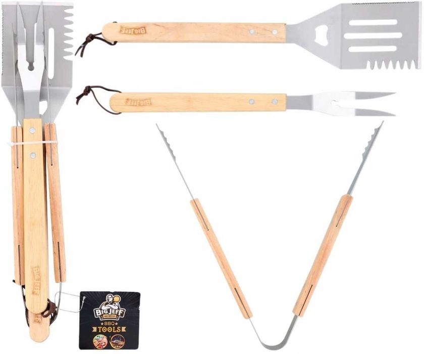 Zestaw przyborów do grillowania 3 szt. BBQ – WYPRZEDAŻ 2025