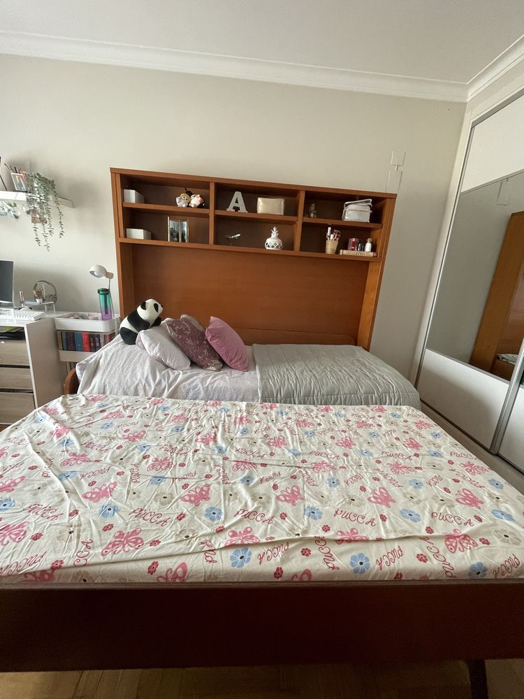 Cama com gavetao + colchao emma novo