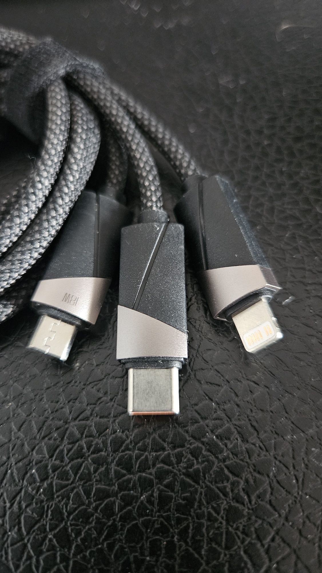Kabel 3w1 USB C - USB C, microUSB, lightining 100W