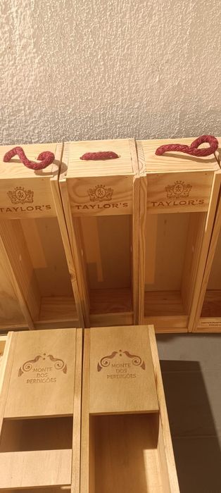 Caixas de madeira de 1 garrafa de vinho