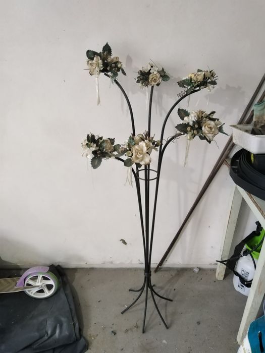 Stojak świecznik metalowy