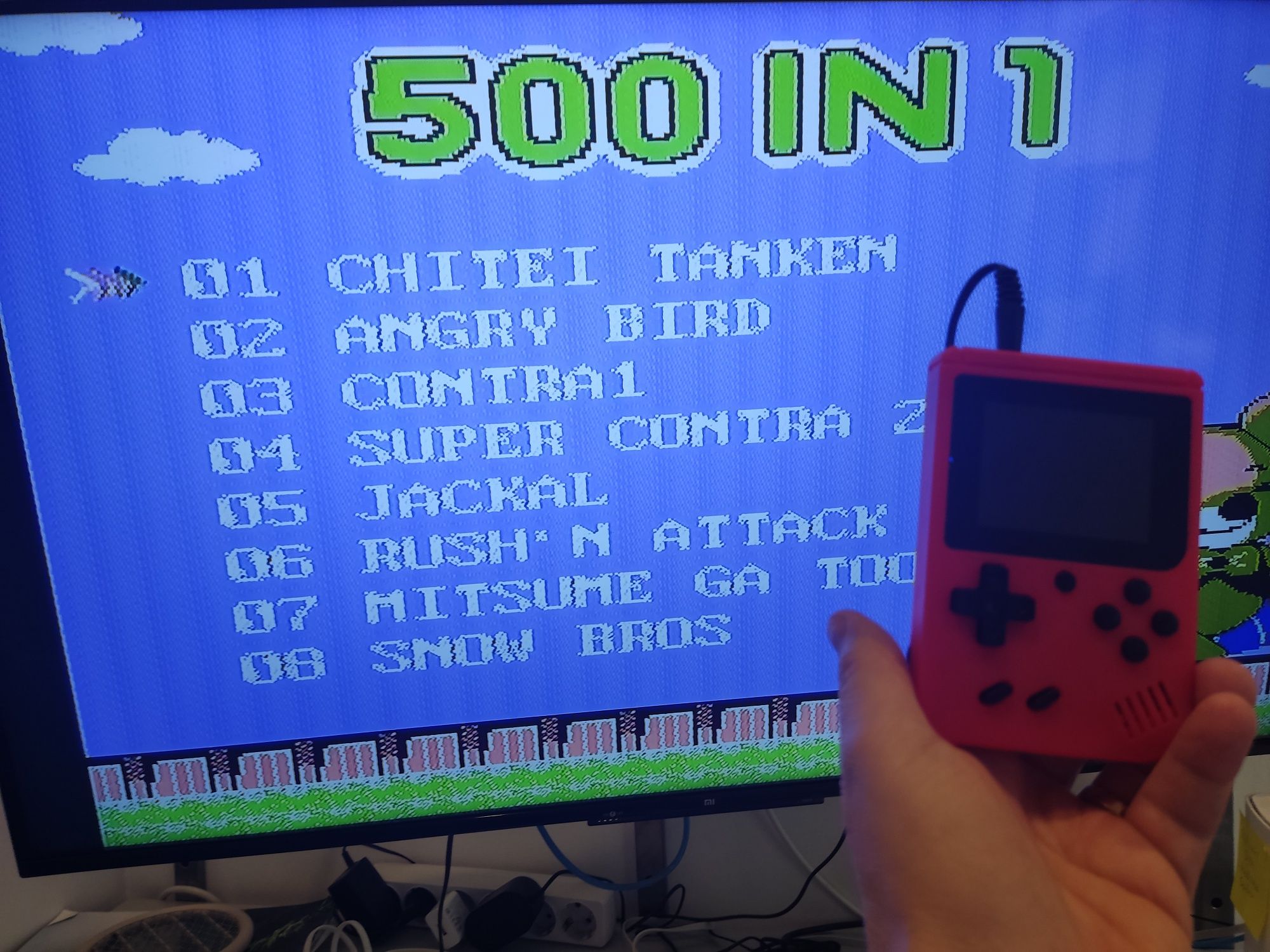 Consola portátil retro 500 jogos com bateria