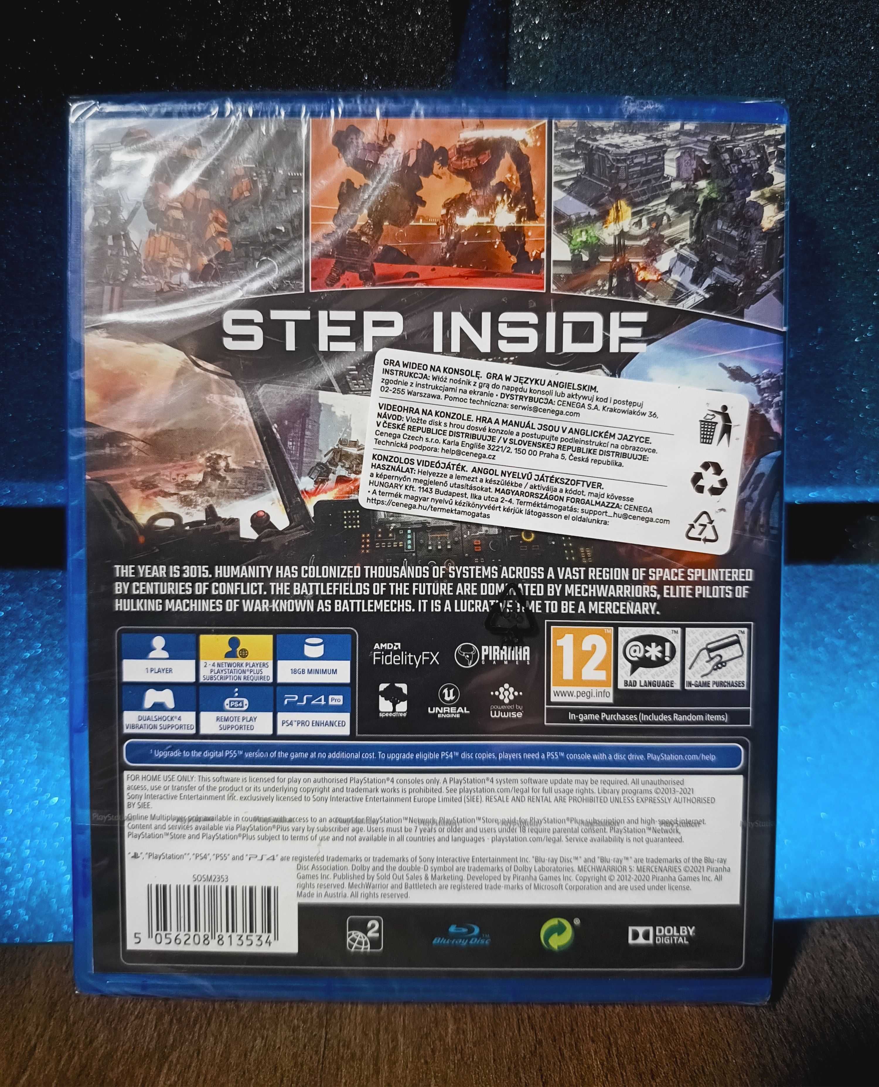 MechWarrior 5: Mercenaries PS4 / PS5 - gra akcji, roboty, mechy