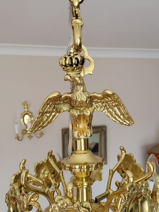 Żyrandol z mosiądza Księstwa Warszawskiego