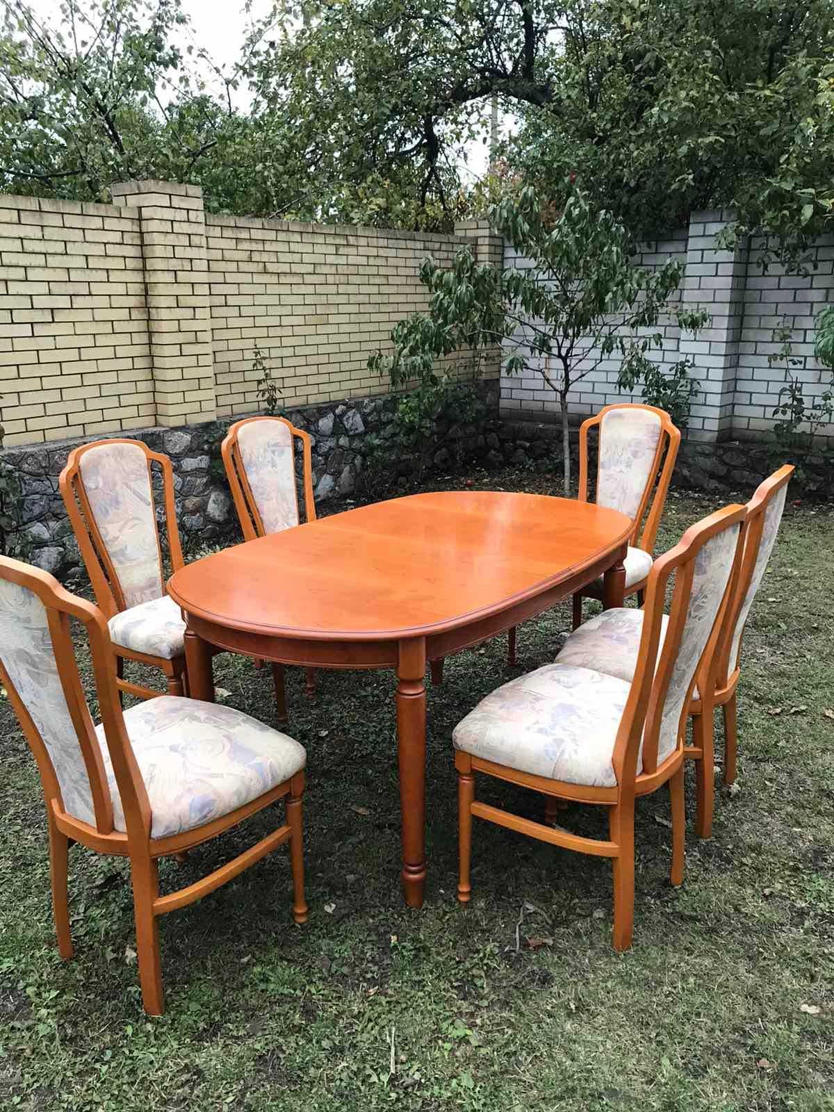 стол шесть стульев вишня