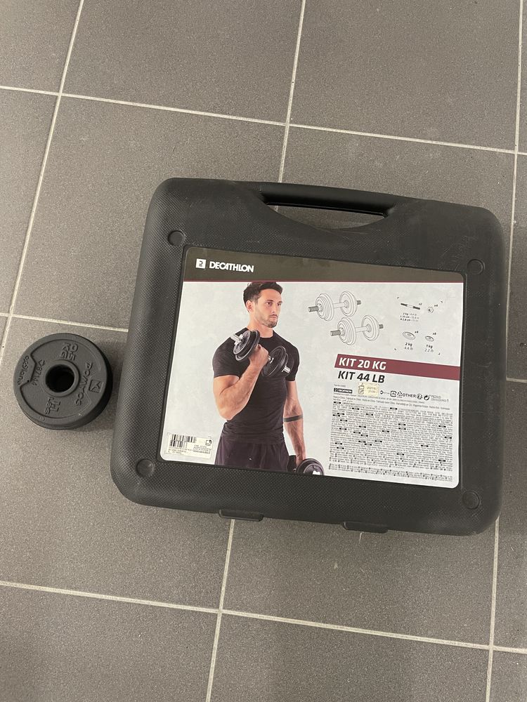 Conjunto de Halteres 20 kg + 4 discos 0,5 kg