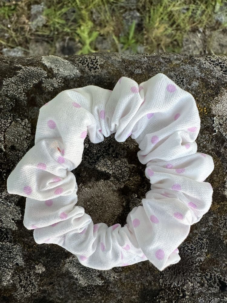 Conjunto de 6 scrunchie cabelo com padroes de cor rosa